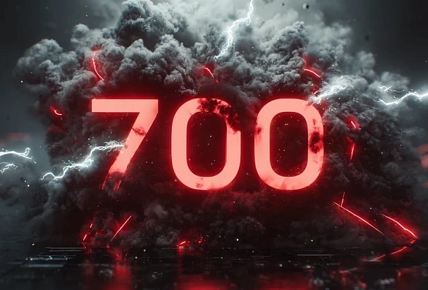 Эффектный взрыв с числом 700