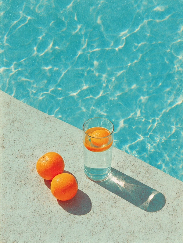 Освежающий напиток у бассейна