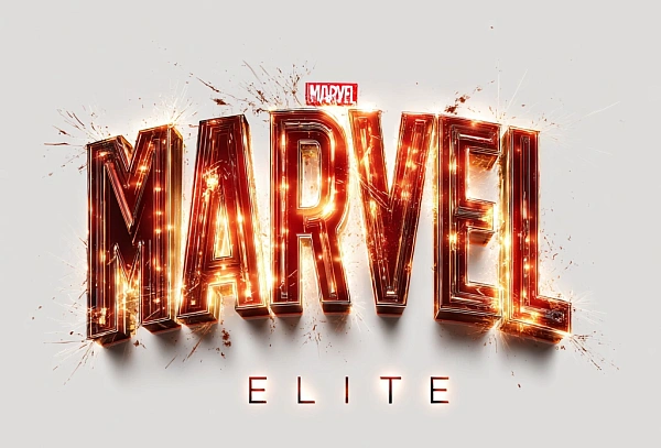 Логотип Marvel с эффектом огня