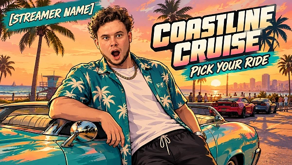 GTA-подобная обложка Coastline Cruise