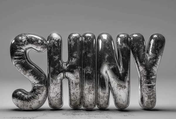 Серебристая надпись SHINY