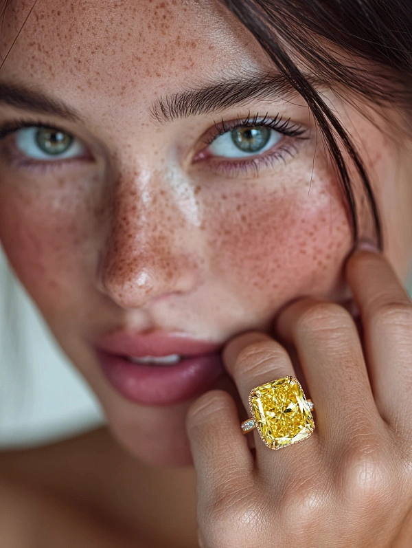 Крупный план с желтым кольцом