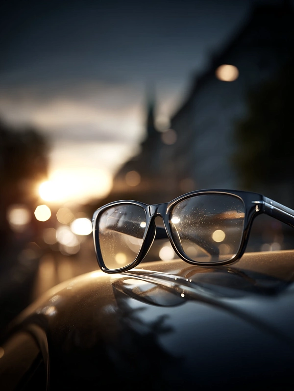 Стильные очки на фоне города