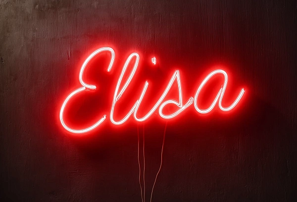 Неоновая вывеска с именем Elisa