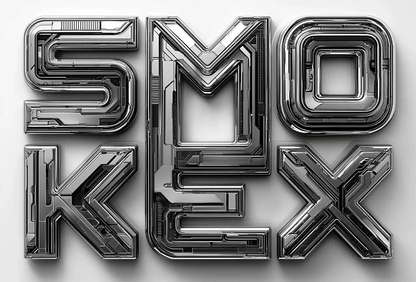 Современный металлический 3D шрифт