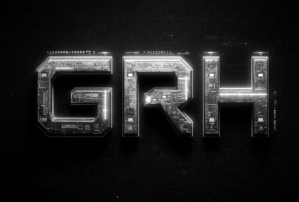 Футуристический дизайн текста GRH