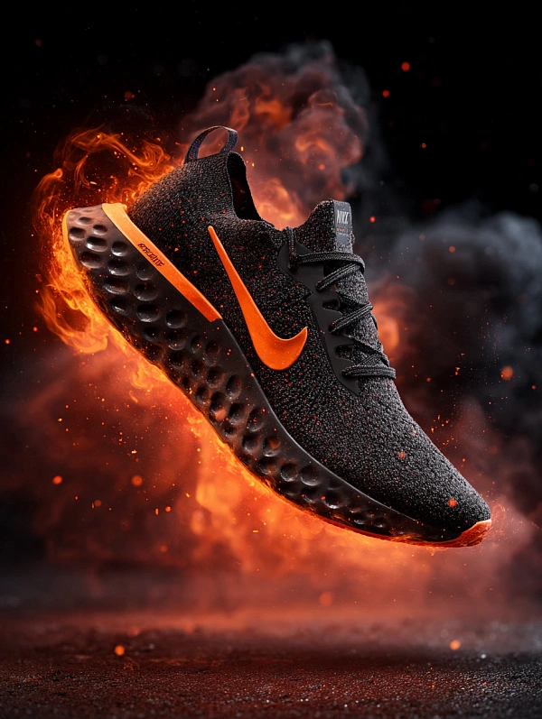 Черно-оранжевые спортивные кроссовки Nike