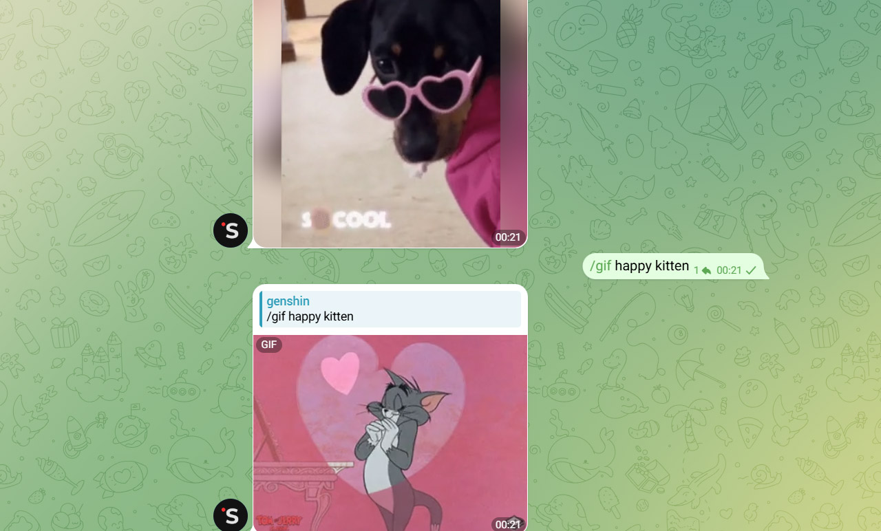 Постинг анимаций с сайта Giphy по команде