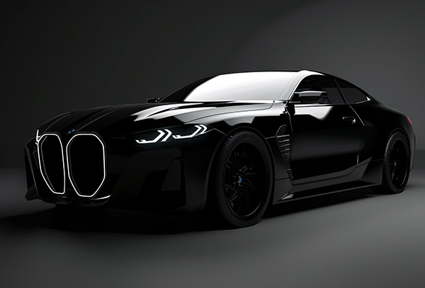 Черный автомобиль BMW