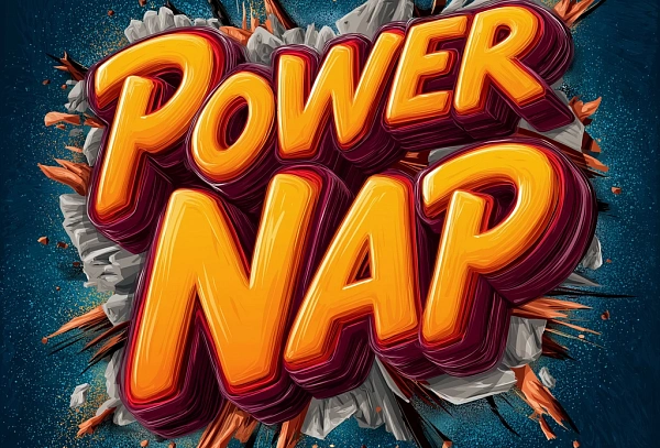 Энергичный стиль надписи Power Nap