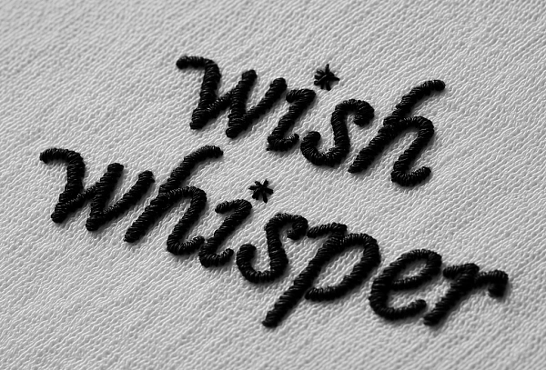Вышивка с надписью Wish Whisper
