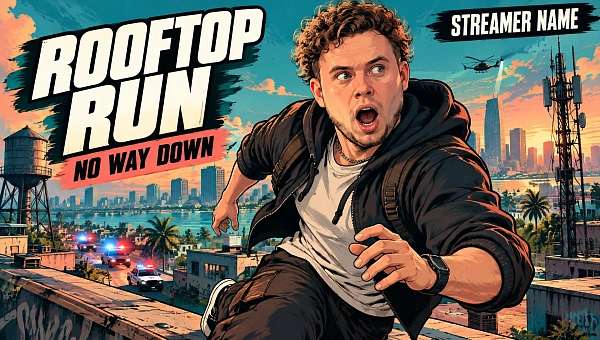 Обложка Rooftop Run в стиле GTA