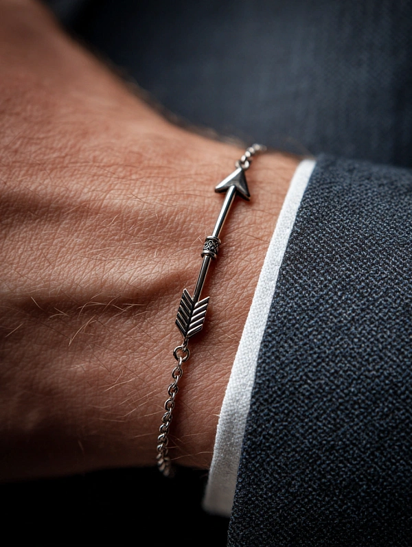 Мужской браслет со стрелой из металла
