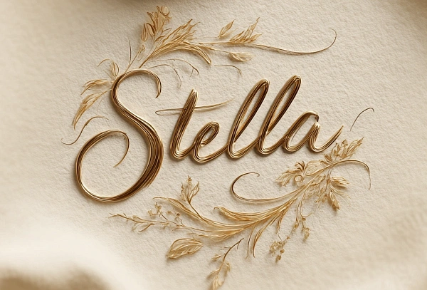 Элегантный золотой логотип Stella
