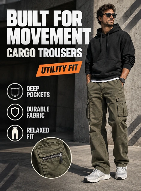 Инфографика Cargo Trousers в уличном стиле