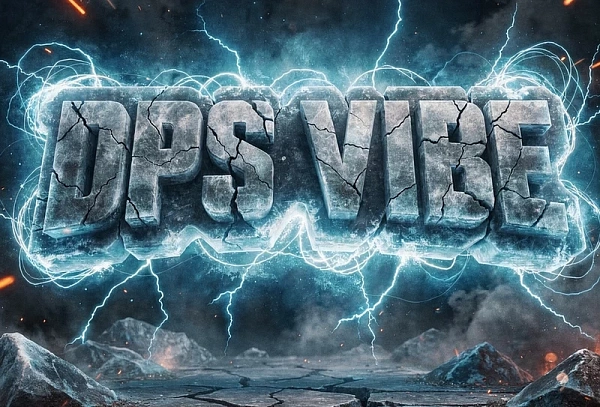 Эффектная каменная надпись DPS VIBE