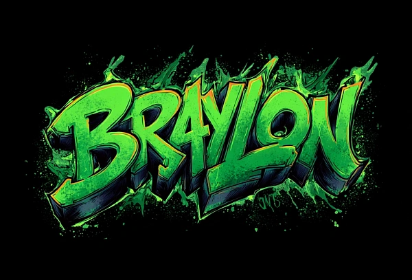 Зеленый граффити стиль Braylon