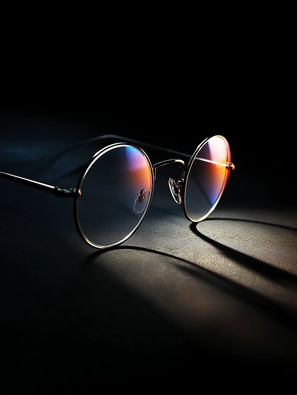 Стильные очки с радужным отражением