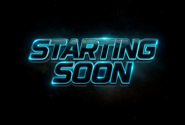 Скоро начало в неоновом стиле