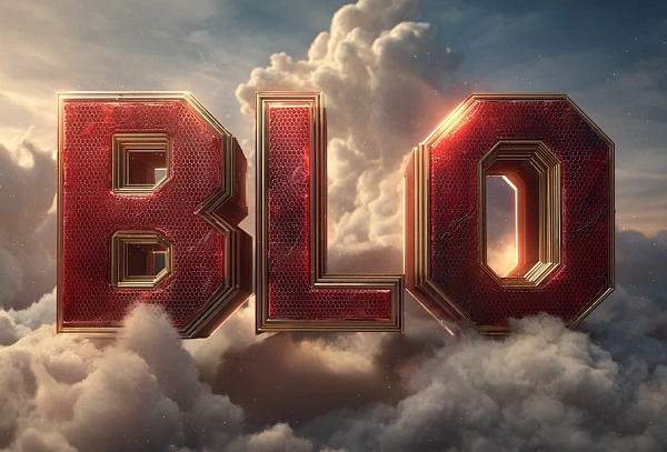 3D надпись BLO на облаках