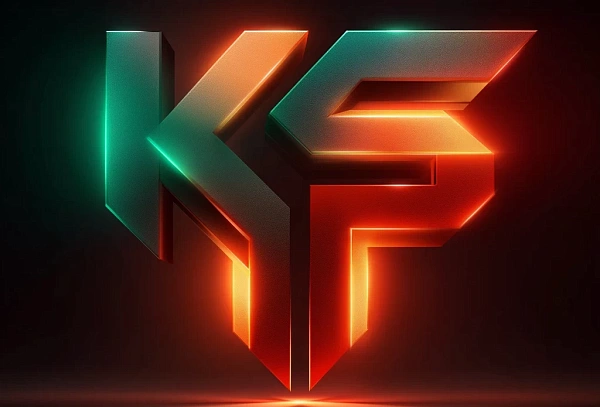 Объемный логотип KF с подсветкой