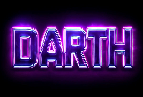 Светящийся неоновый текст DARTH