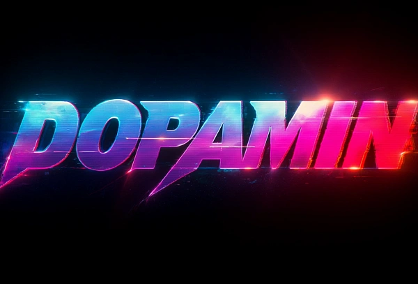 Неоновый текстовый эффект Допамин