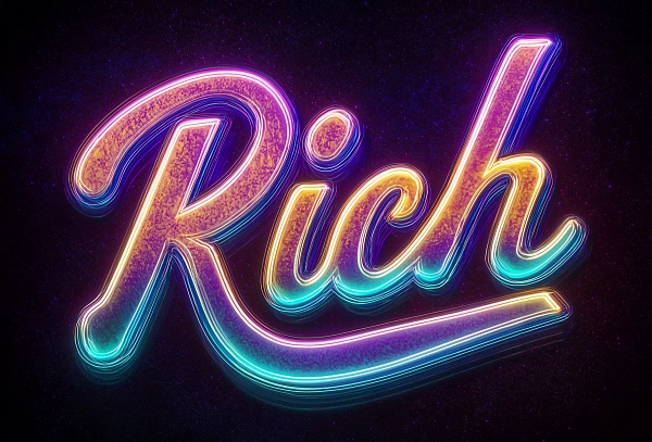 Яркий неоновый текст Rich