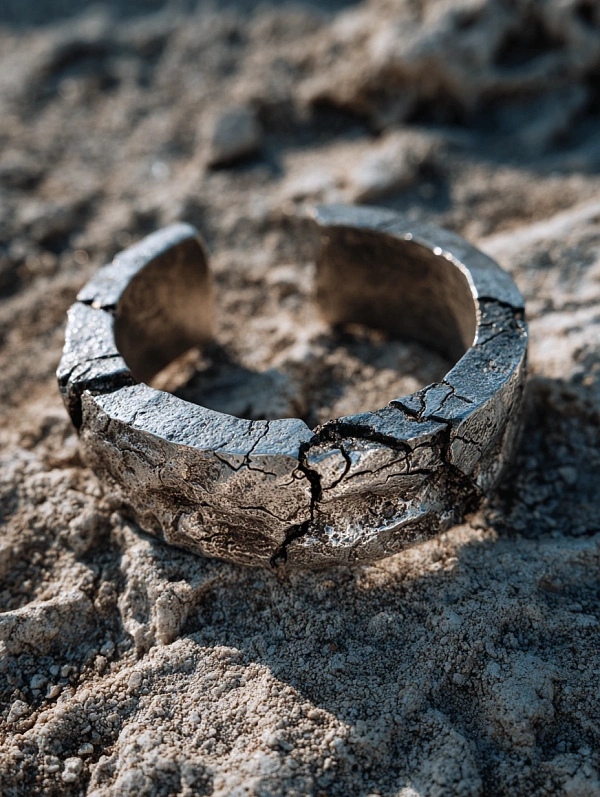 Стильный сломанный металлический браслет