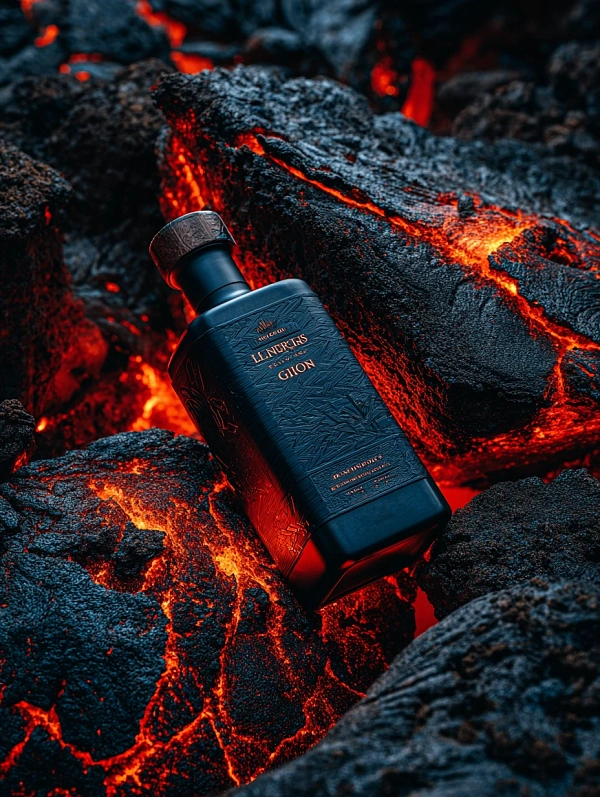 Флакон среди раскаленной лавы