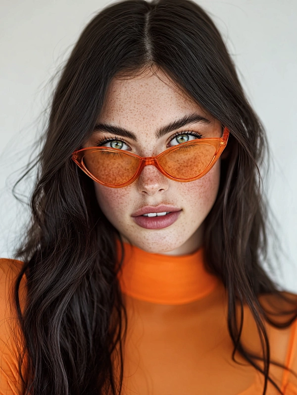 Модные оранжевые солнечные очки для женщин