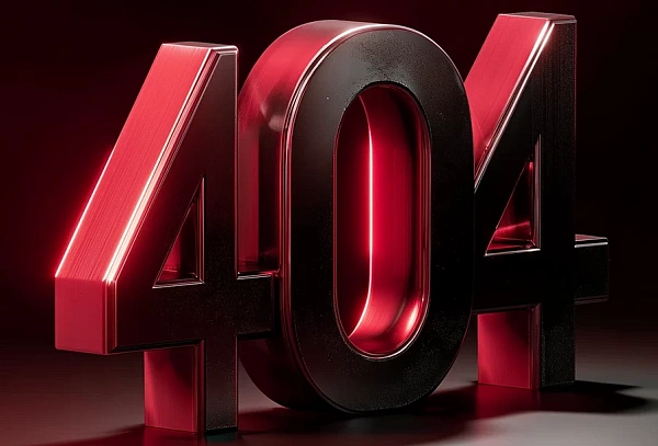 Современная 3D цифра ошибки 404