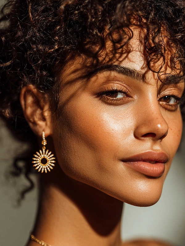 Элегантные серьги в солнечном свете