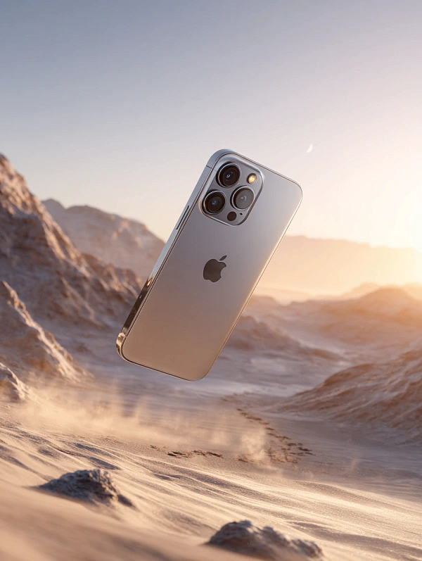 Современный смартфон на фоне пустыни