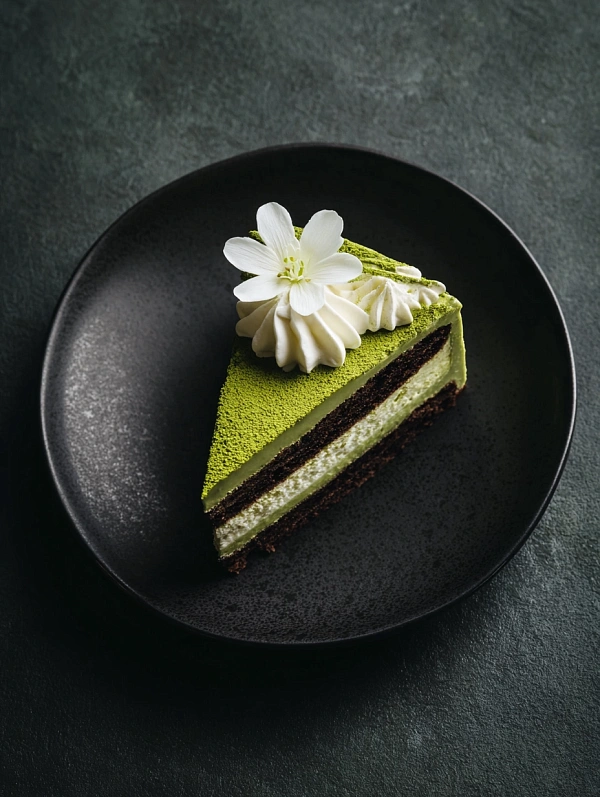 Изысканный десерт с цветком