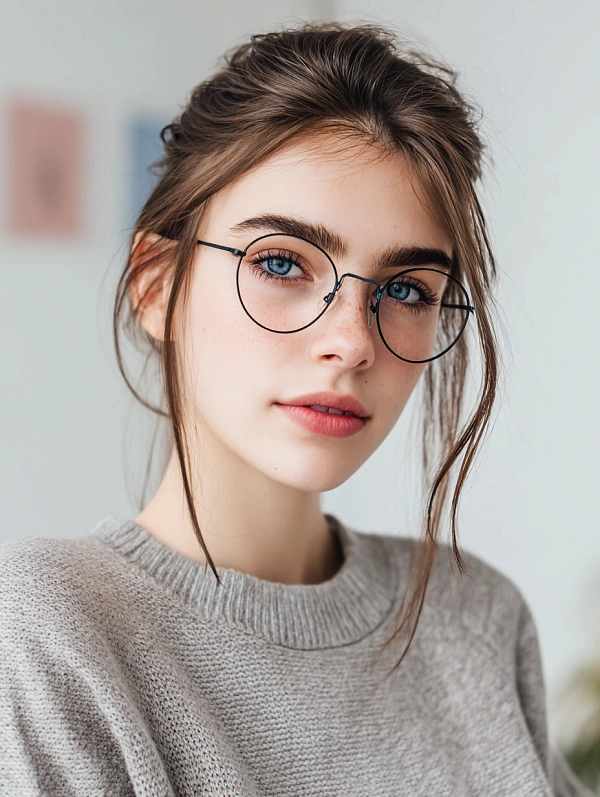 Портрет девушки в модных очках