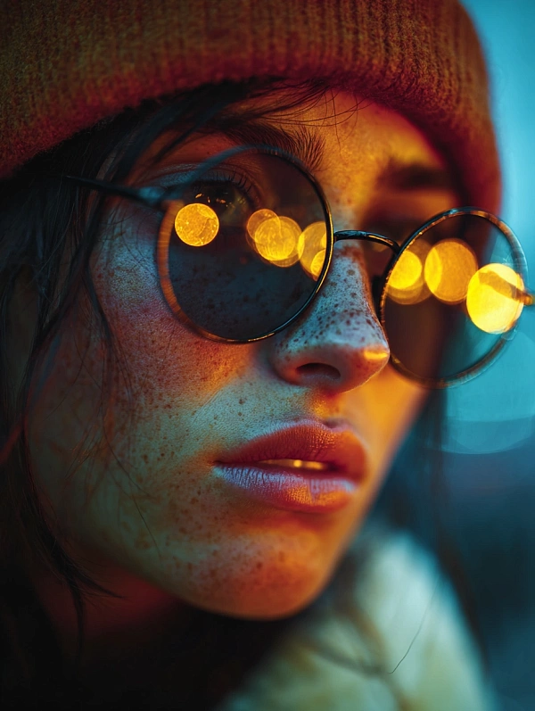 Портрет женщины в стильных очках