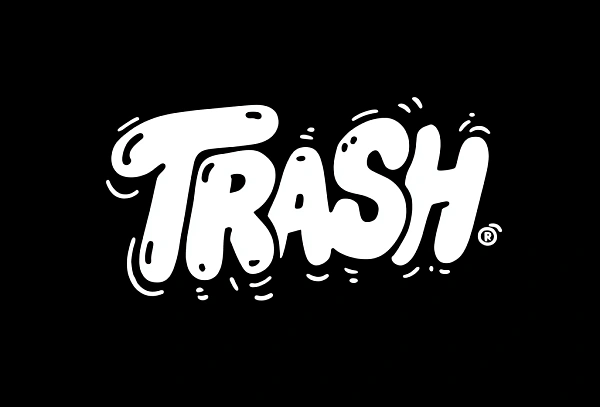 Креативный логотип Trash в стиле граффити