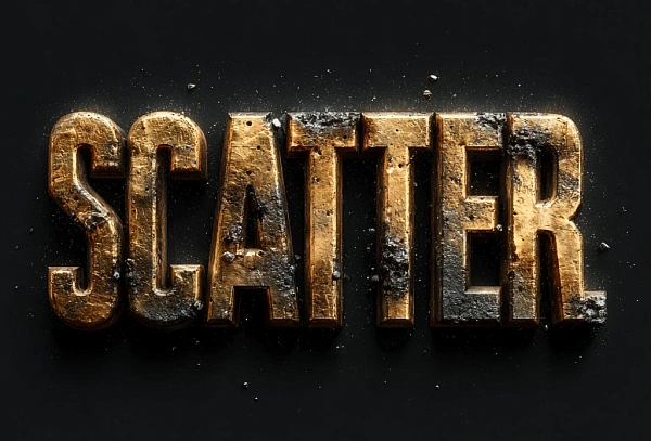 Золотой объемный текст Scatter