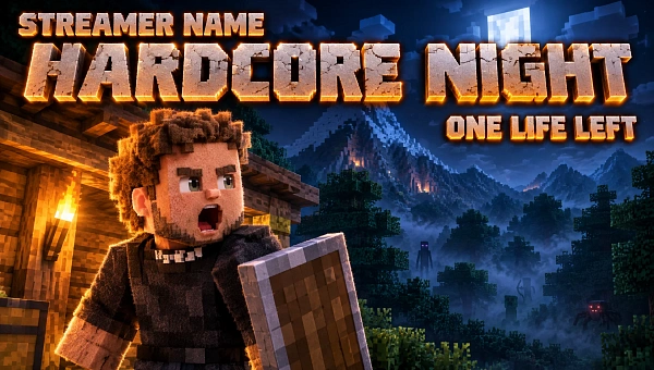 Обложка стрима Minecraft с маскотом