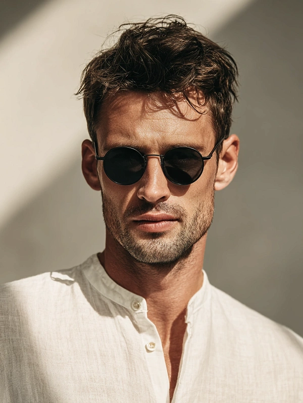 Мужчина в солнцезащитных очках и рубашке