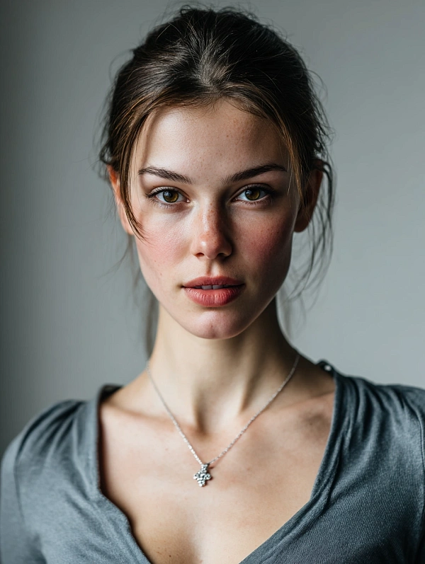 Портрет девушки с кулоном на шее