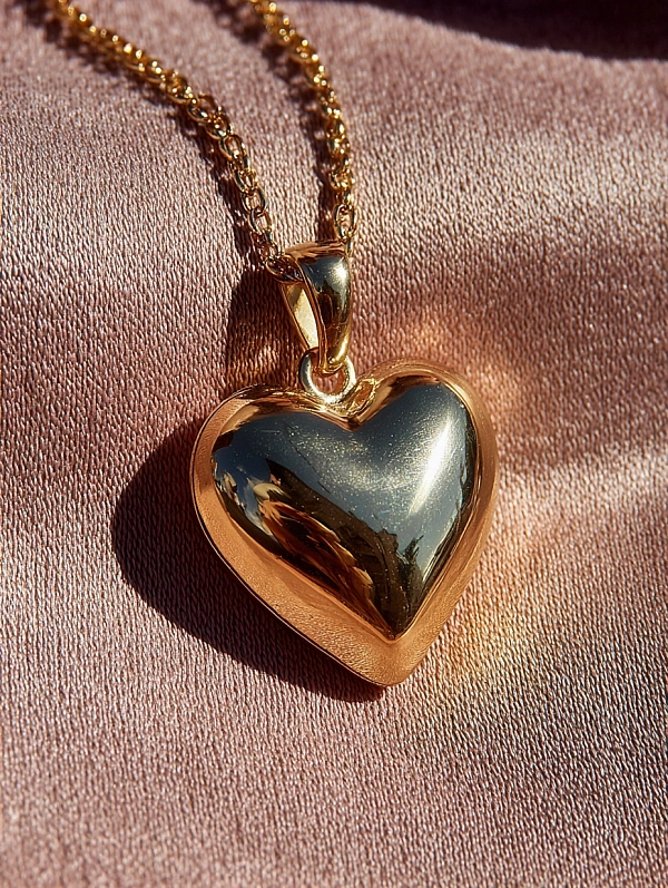 Золотой кулон в форме сердца