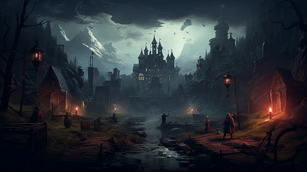 Dark RPG game wallpaper pattern