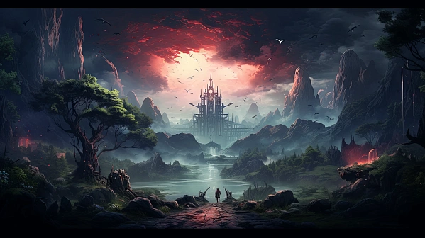 Dark RPG game wallpaper pattern
