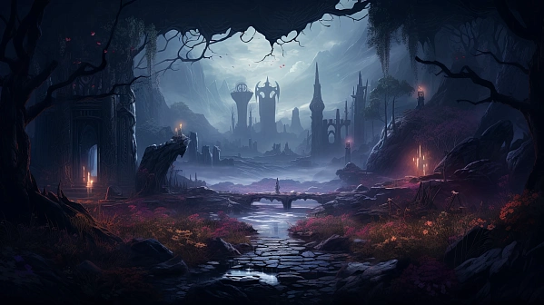 Dark RPG game wallpaper pattern