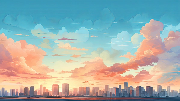 Cats and sunsets pattern