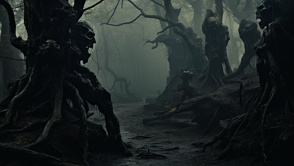 Dark forest background pattern