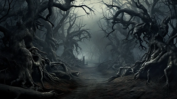 Dark forest background pattern