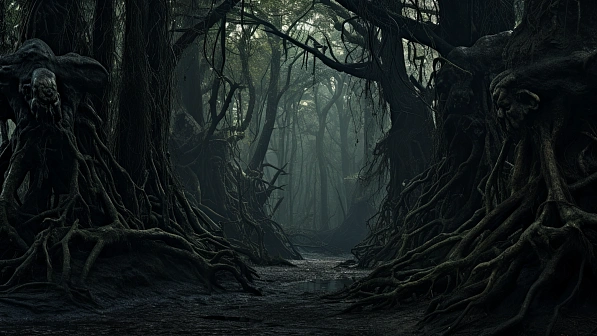 Dark forest background pattern